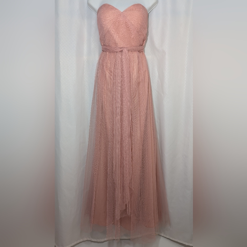 Jenny Yoo Strapless Blush Pink Tulle Gown